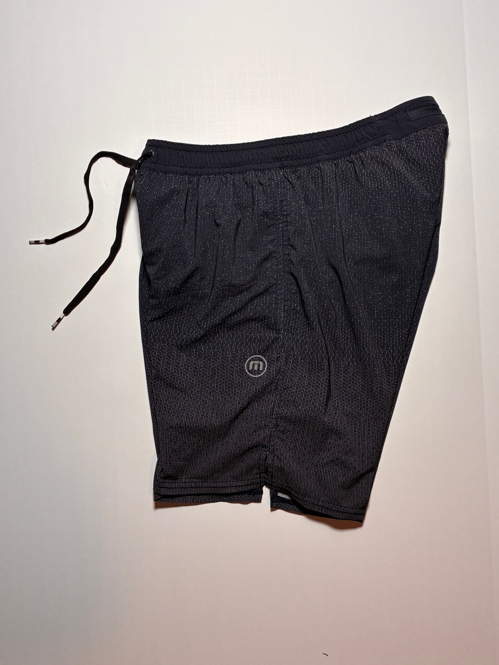 Travis Mathew Black Mesh Drawstring Running Shorts
